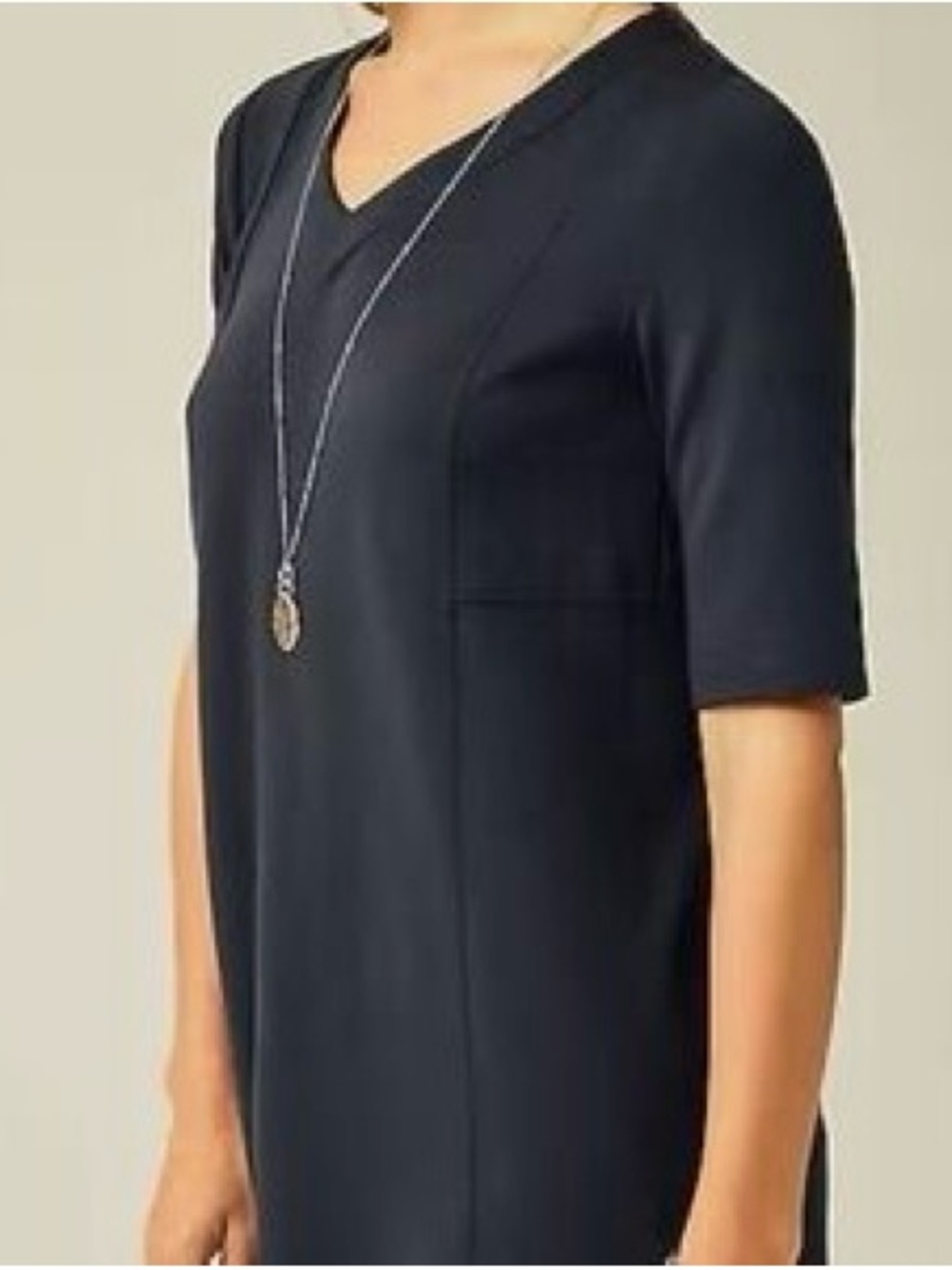 J Jill V-Neck Short Sleeve Double Knit Seamed Tunic size medium